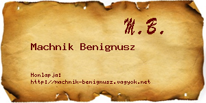 Machnik Benignusz névjegykártya